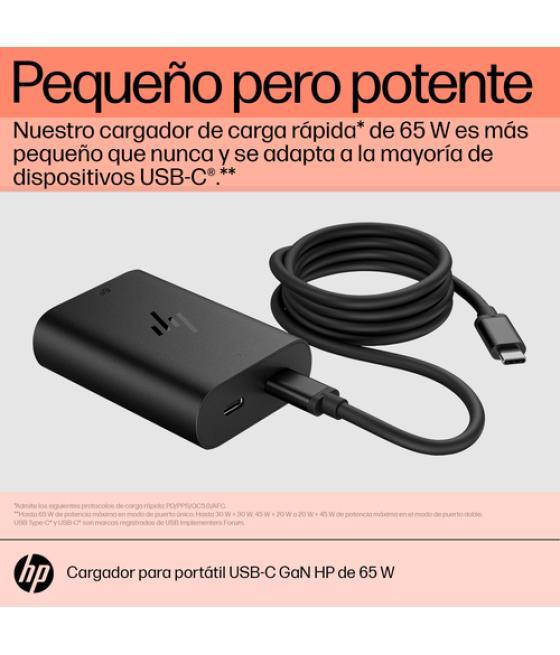 HP Cargador para portátil de con USB-C GaN de 65 W