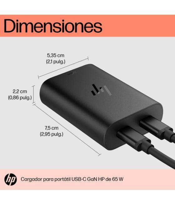 HP Cargador para portátil de con USB-C GaN de 65 W