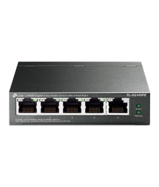 Tp-link tl-sg105pe switch gestionado l2 gigabit ethernet (10/100/1000) energía sobre ethernet (poe) negro