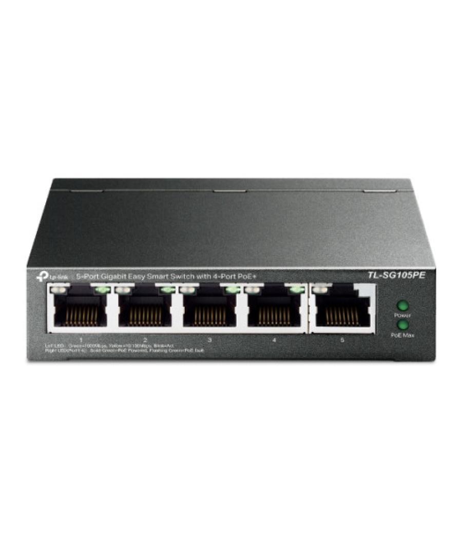 Tp-link tl-sg105pe switch gestionado l2 gigabit ethernet (10/100/1000) energía sobre ethernet (poe) negro