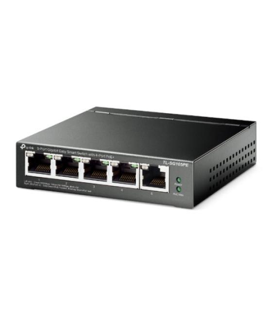Tp-link tl-sg105pe switch gestionado l2 gigabit ethernet (10/100/1000) energía sobre ethernet (poe) negro
