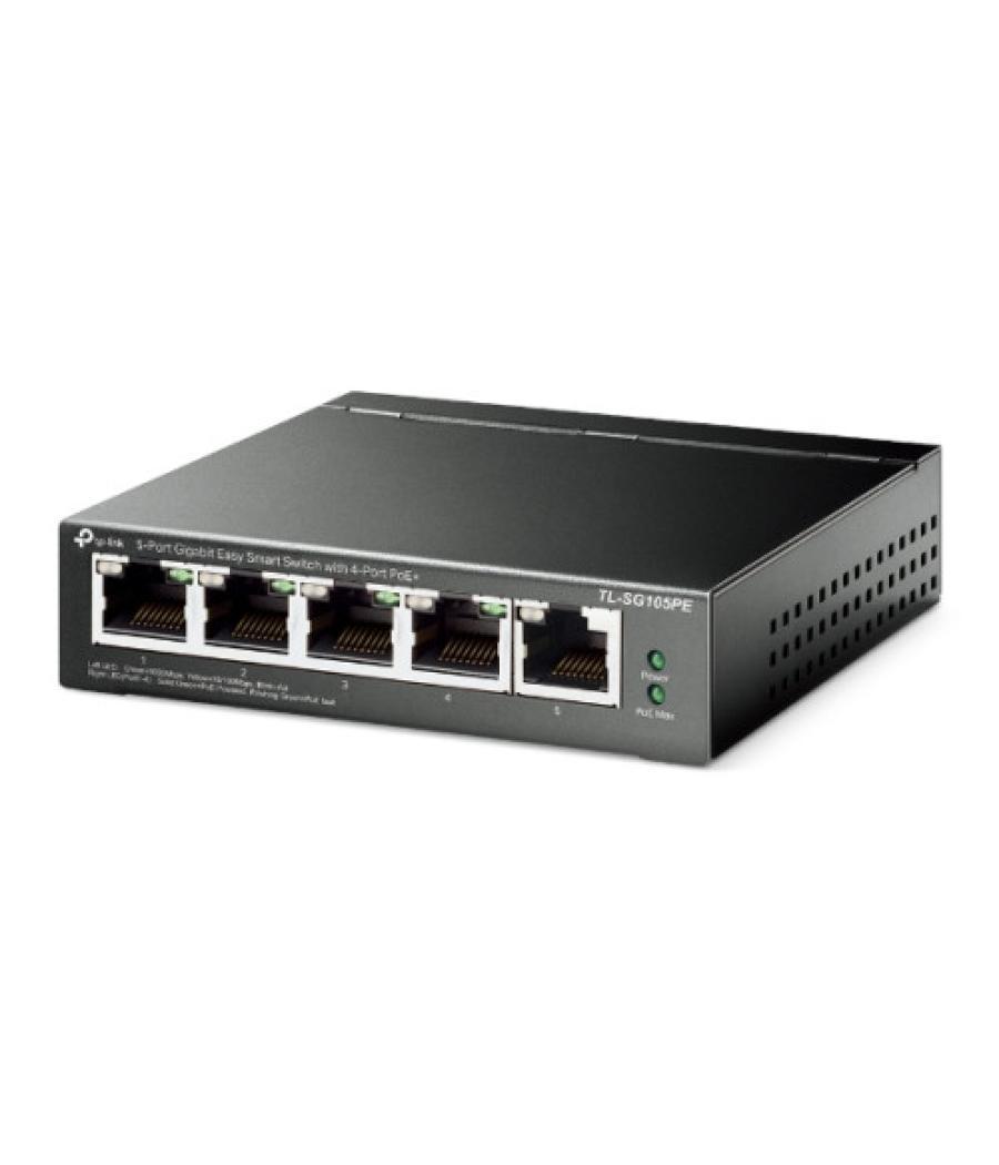 Tp-link tl-sg105pe switch gestionado l2 gigabit ethernet (10/100/1000) energía sobre ethernet (poe) negro