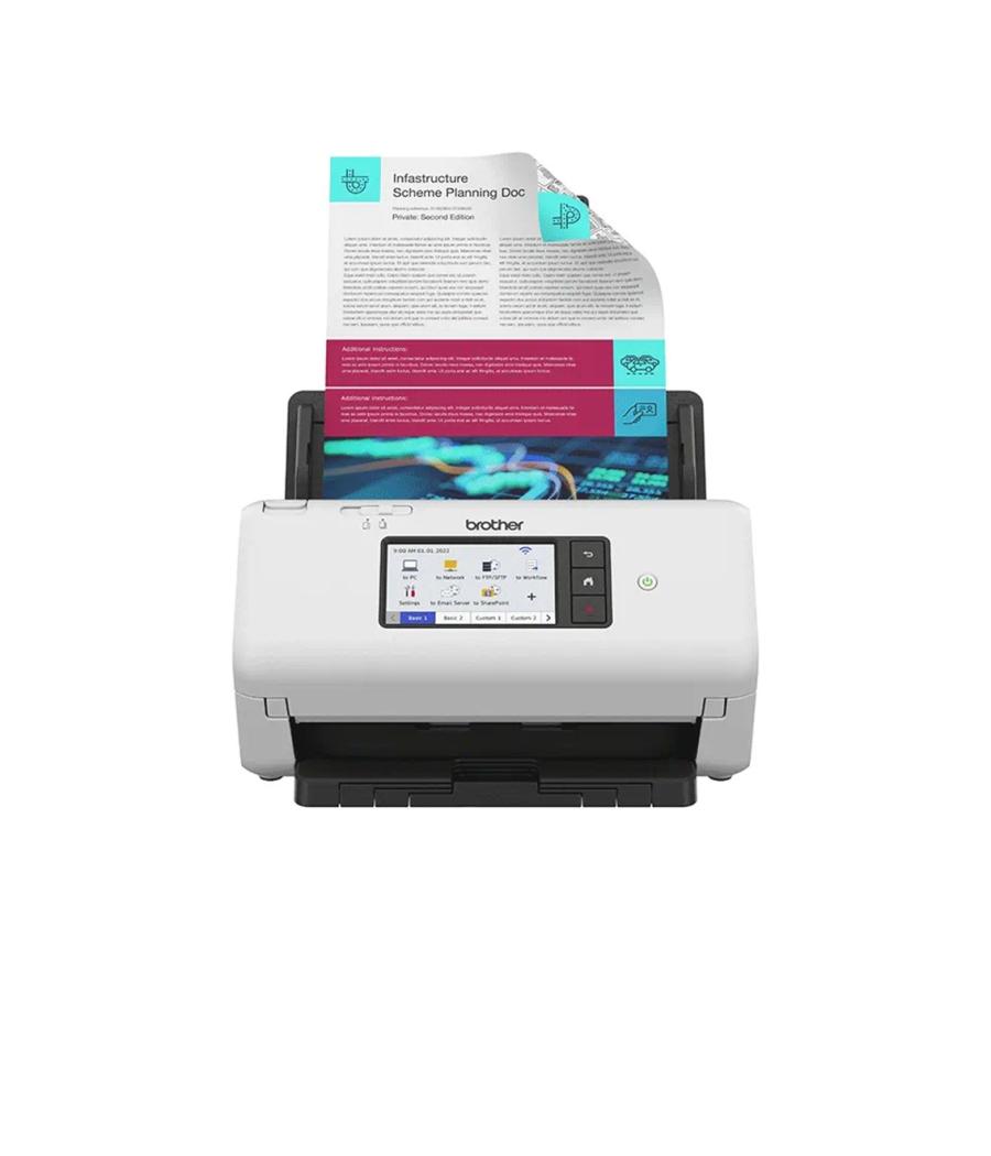 Escaner sobremesa brother ads - 4700w - 80ppm - duplex automatico - usb 3.0 - usb 2.0 - red - wifi - wifi direct - adf 80 hojas