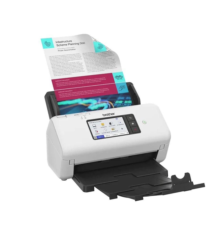 Escaner sobremesa brother ads - 4700w - 80ppm - duplex automatico - usb 3.0 - usb 2.0 - red - wifi - wifi direct - adf 80 hojas