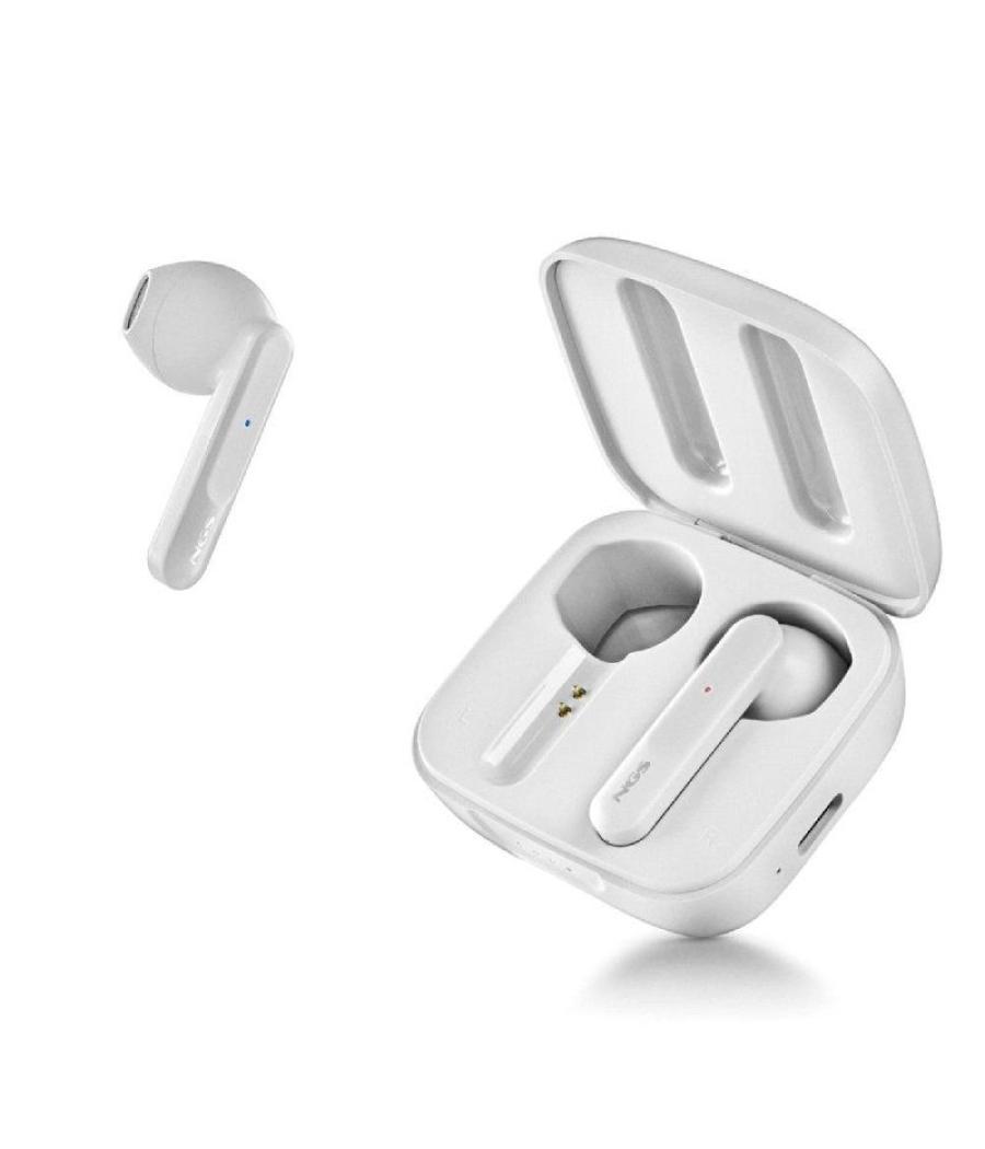 Auriculares bluetooth ngs ártica move con estuche de carga/ autonomía 7h/ blancos