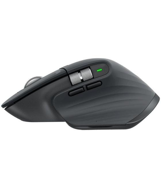 Ratón ergonómico inalámbrico por bluetooth logitech mx master 3s/ batería recargable/ hasta 8000 dpi/ grafito