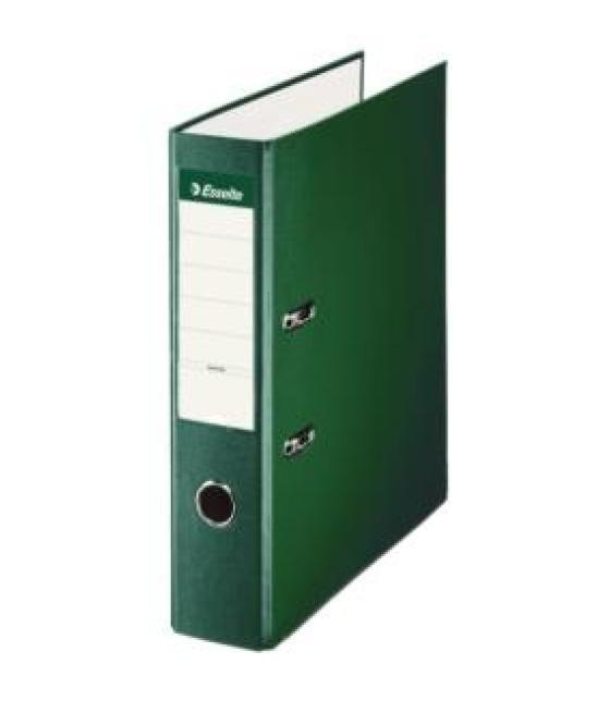 Esselte archivador palanca folio lomo ancho pp interior forrado en papel rado cantoneras verde