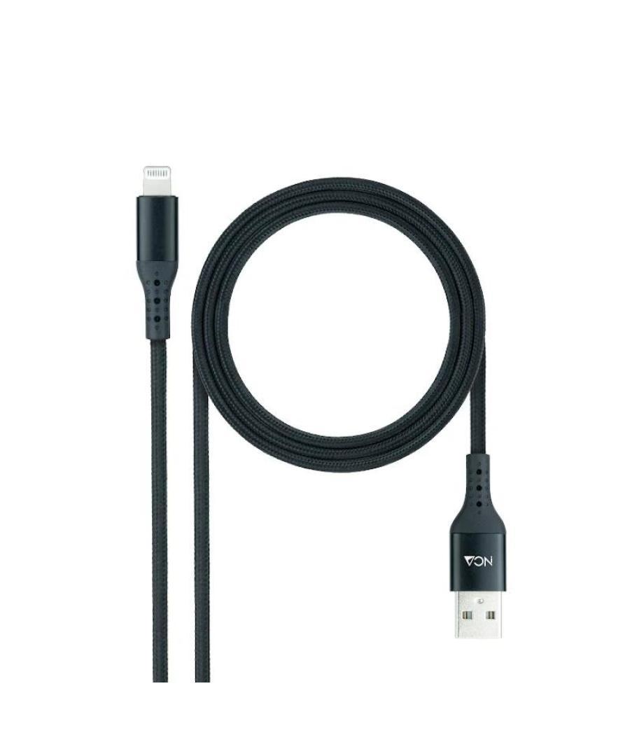 Nanocable cable lightining-usb a/m, negro, 1 m