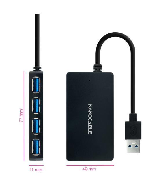 Nanocable hub usb 3.0 con 4 puertos de usb 3.0