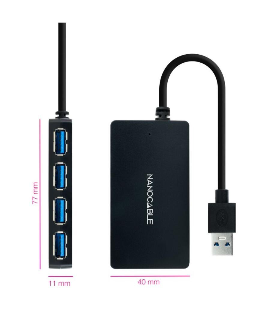 Nanocable hub usb 3.0 con 4 puertos de usb 3.0