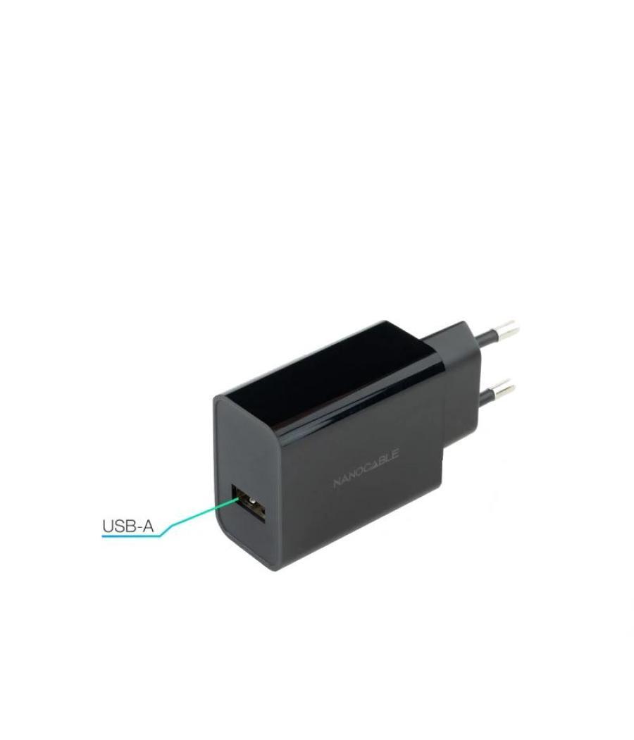 Nanocable cargador 1 x usb 5v-2.1a negro