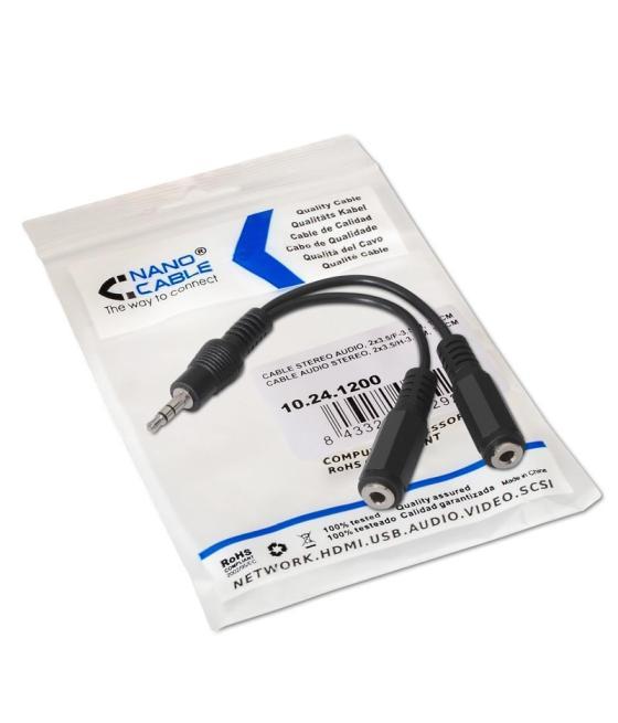 Nanocable cable audio estéreo 2jack 3.5h jack 3.5m