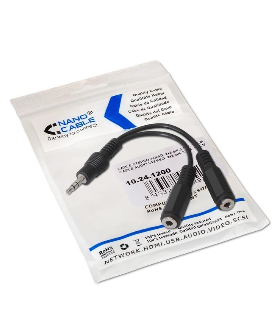 Nanocable cable audio estéreo 2jack 3.5h jack 3.5m