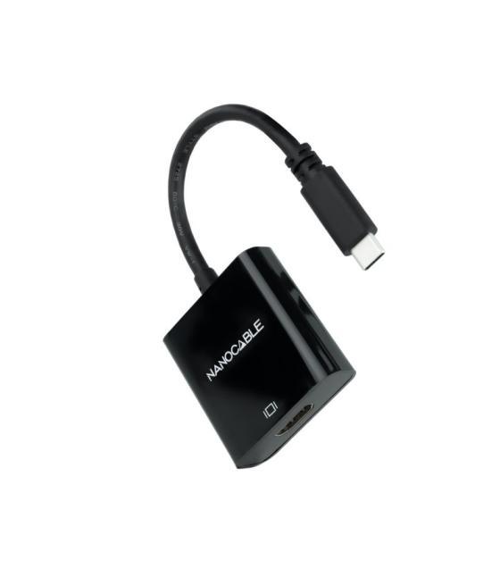 Nanocable conversor usb-c/m a hdmi/h negro 15cm