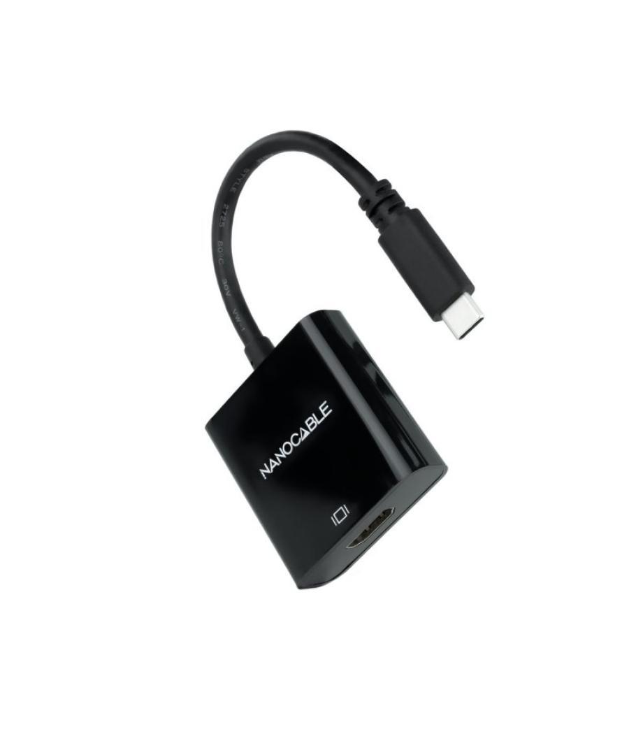 Nanocable conversor usb-c/m a hdmi/h negro 15cm