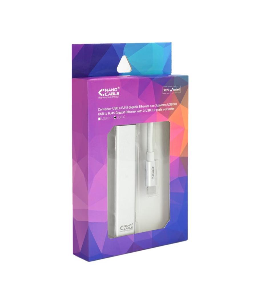 Nanocable conversor usb-c ethernet +3xusb 3.0