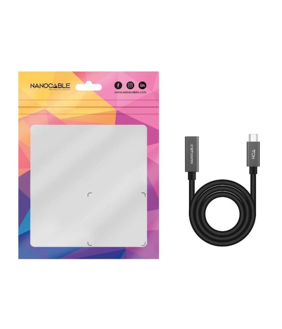 Nanocable cable usb 3.2 gen2 usb-c m/h 2 m negro