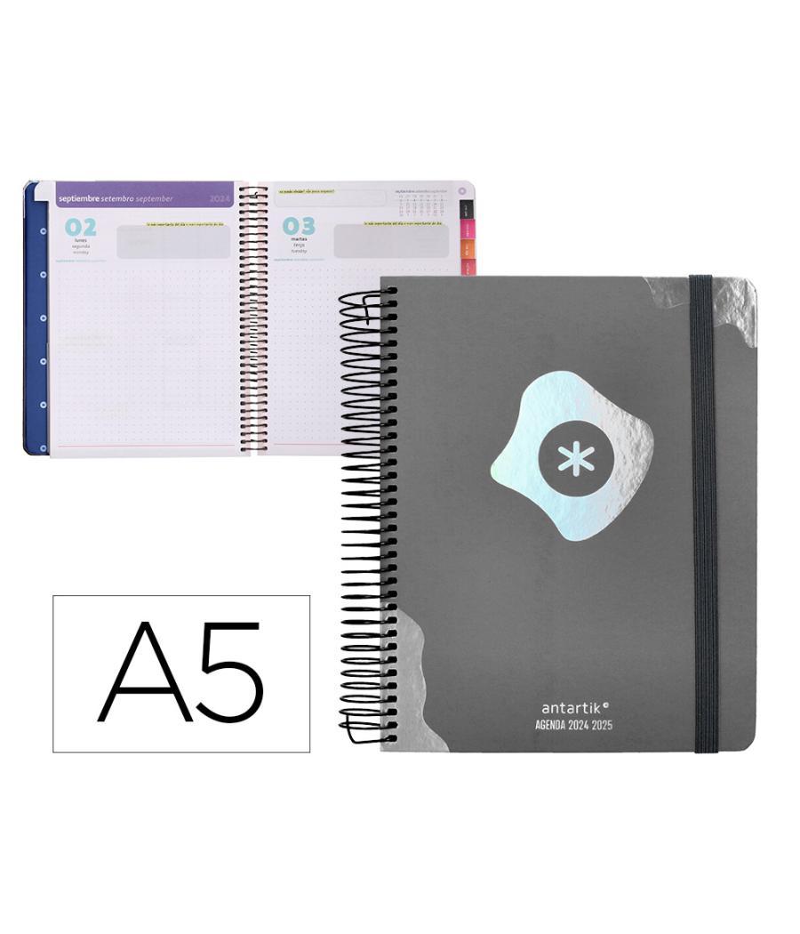 Agenda escolar antartik año 24 - 25 curso colección máximal black día página a5