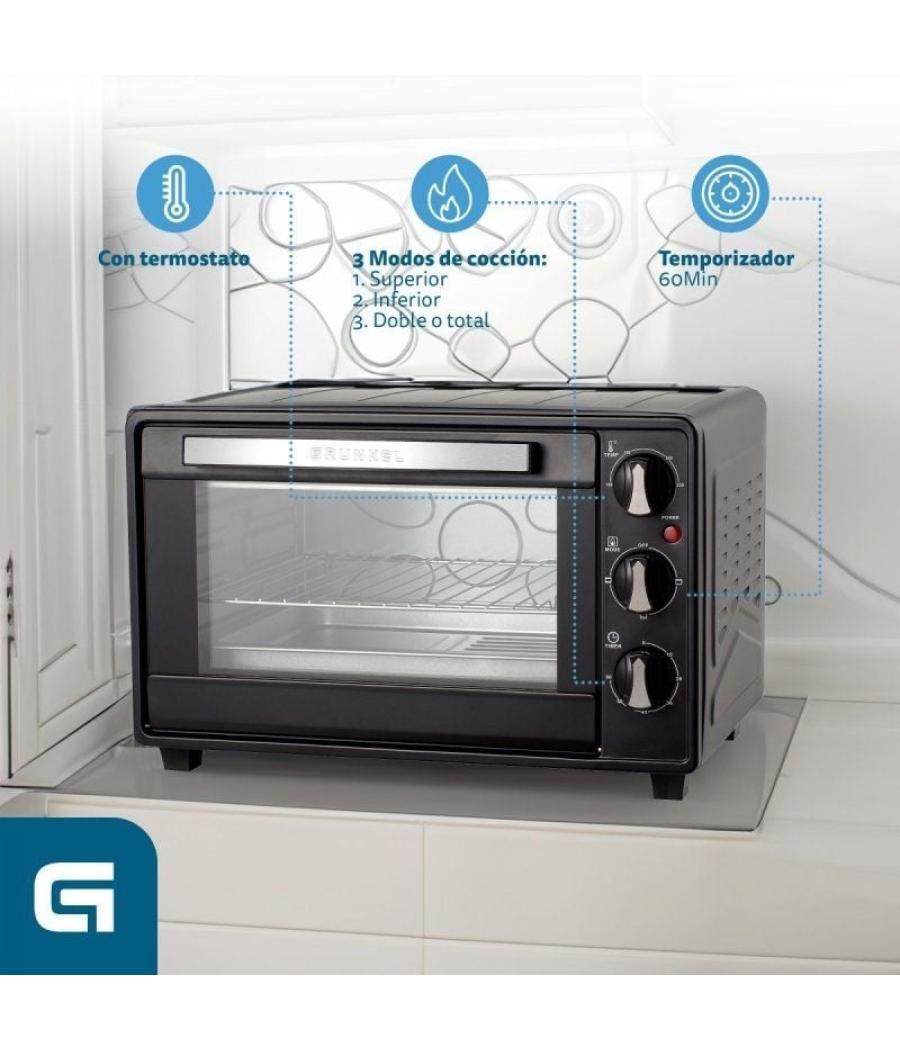 Horno de sobremesa grunkel hr-23hn/ 1600w/ capacidad 23l