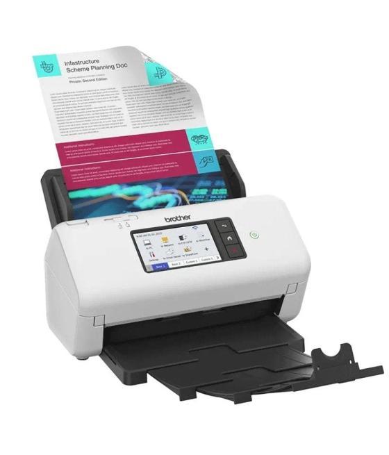 Escáner documental brother ads-4700w con alimentador de documentos adf/ doble cara