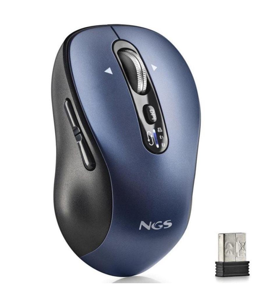 Ratón inalámbrico por bluetooth ngs infinity-rb/ batería recargable/ hasta 3200 dpi/ azul