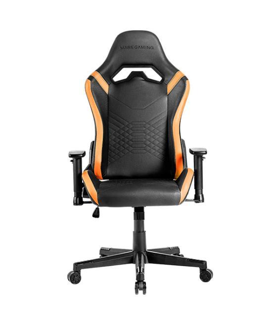 Silla gamer mars gaming mgcprobo negra con detalle naranjas brazos regulables en altura reclinable 135º cojines ergonomicos soft