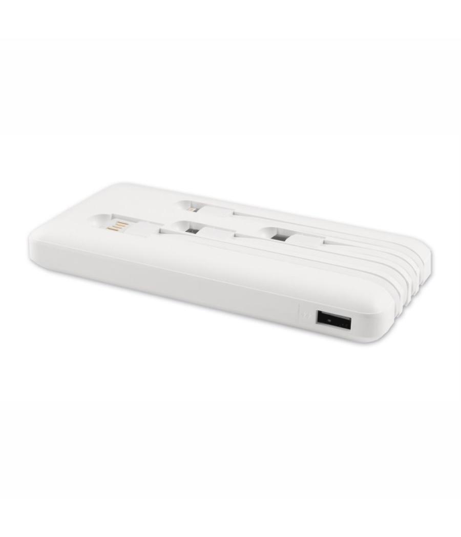 Coolbox powerbank 10k mah blanco cables integrados