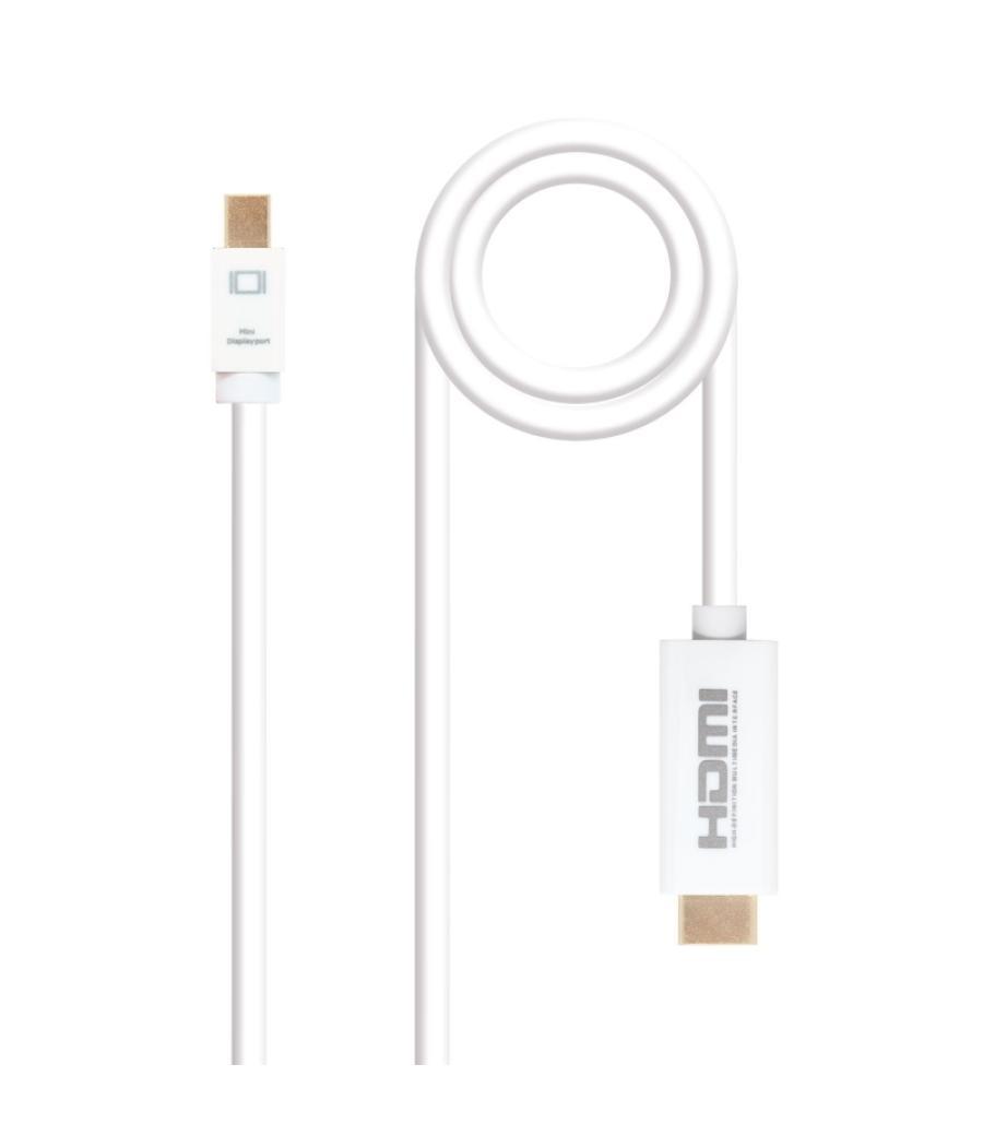 Nanocable cable conversor mini dp/ hdmi 2 m blanco