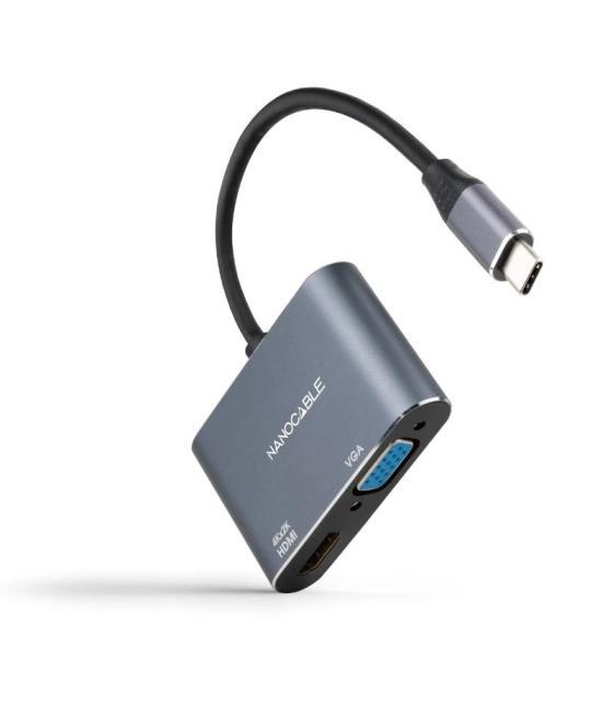 Nanocable conversor usb-c/m a hdmi-vga/h 15 cm