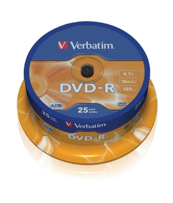 Verbatim dvd-r 4.7gb 16x tarrina 25uds