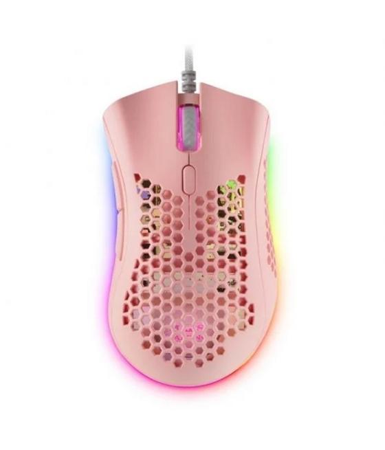 Mas gaming ratón mmex 32000dpi 75g rgb pink