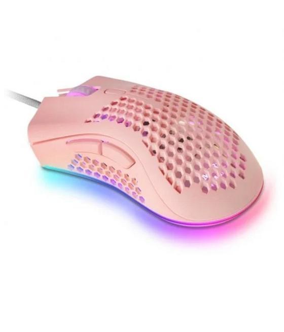 Mas gaming ratón mmex 32000dpi 75g rgb pink