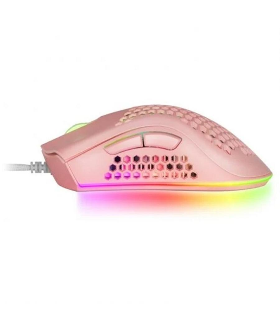 Mas gaming ratón mmex 32000dpi 75g rgb pink