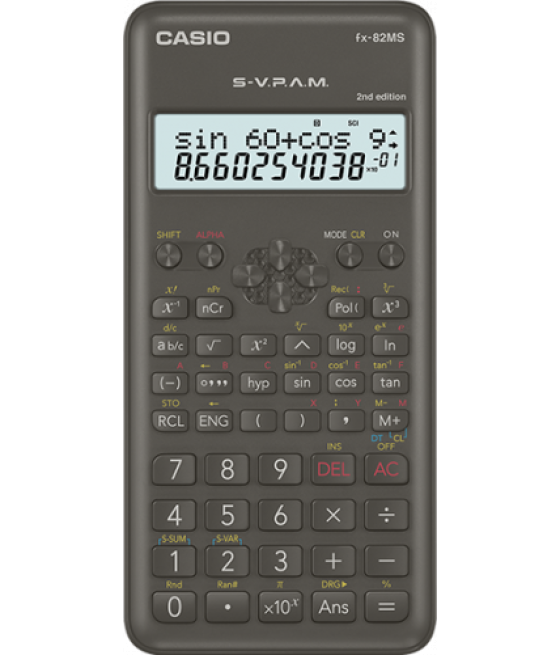 Calculadora cientifica de 12 dígitos casio fx-82ms-2-w-et-b