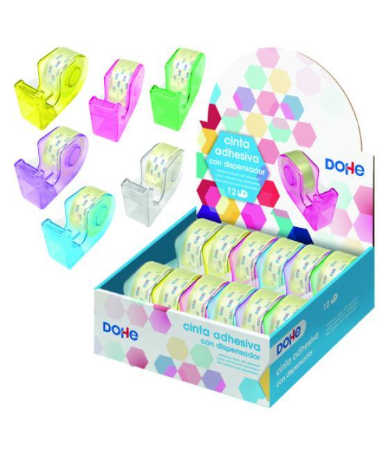 Expositor de 12 dispensadores de cinta adhesiva - colores surtidos dohe 50987