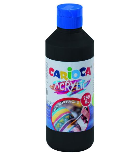 Botella pintura acrilica 250 ml. negro carioca 40431/02