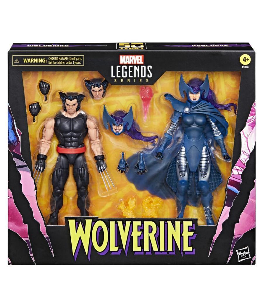 Set figuras hasbro marvel legends series wolverine & lady psylocke