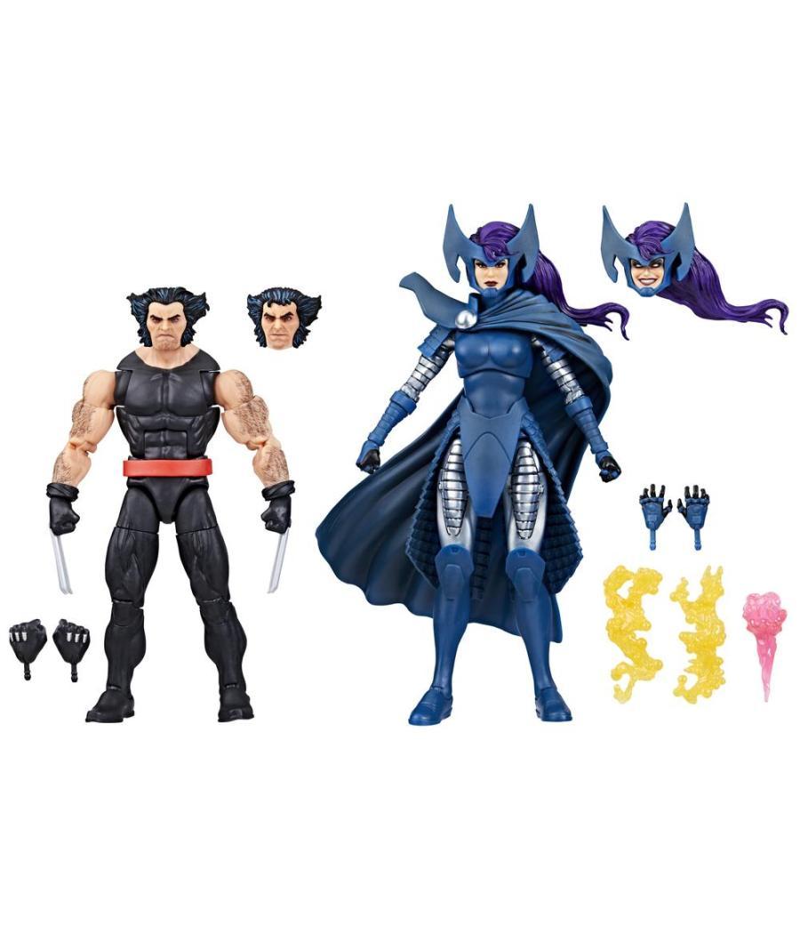 Set figuras hasbro marvel legends series wolverine & lady psylocke