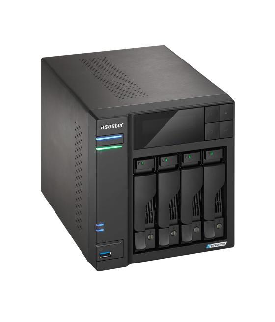 Servidor nas asustor tower 4 bay nas quad - core 2.0ghz dual 2.5gbe ports 4gb ram ddr4