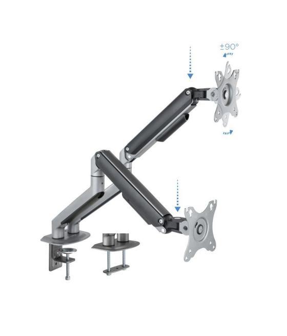 Soporte para 2 monitores tooq db4132tnr-g/ hasta 9kg