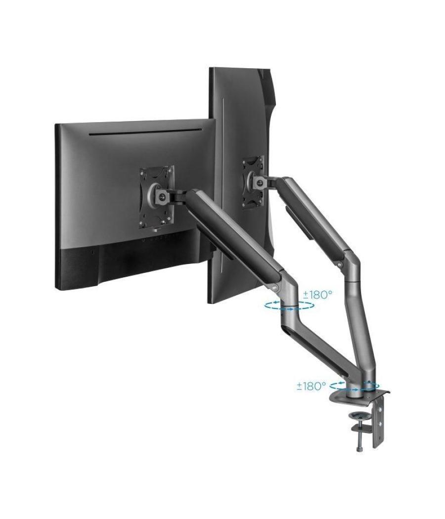 Soporte para 2 monitores tooq db4132tnr-g/ hasta 9kg