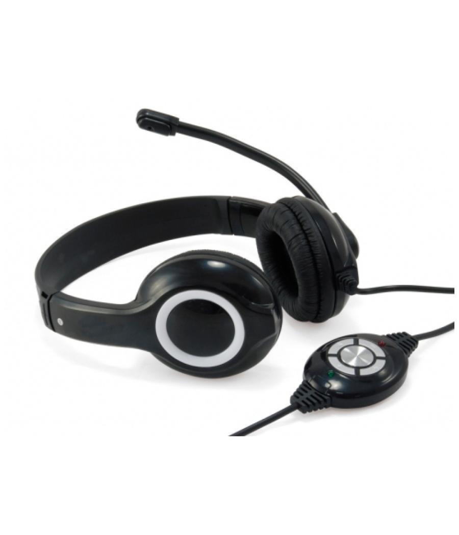 Headset conceptronic chatstar2u2b usb microfono flexible control de volumen color negro / blanco cchatstaru2b