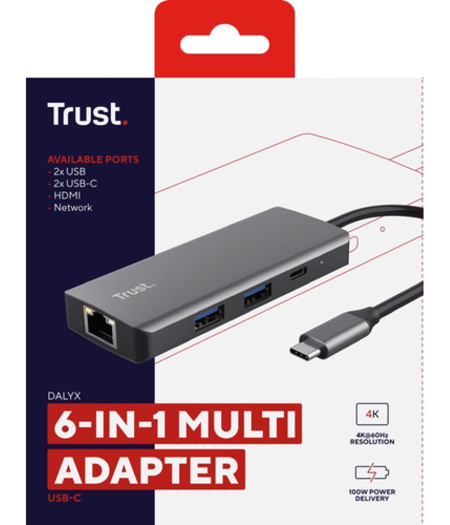 Trust Dalyx USB Tipo C 1000 Mbit/s Plata