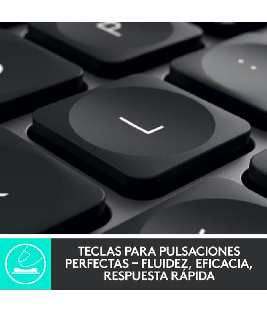 Logitech MX Keys Advanced Wireless Illuminated Keyboard teclado RF Wireless + Bluetooth QWERTY Español Grafito