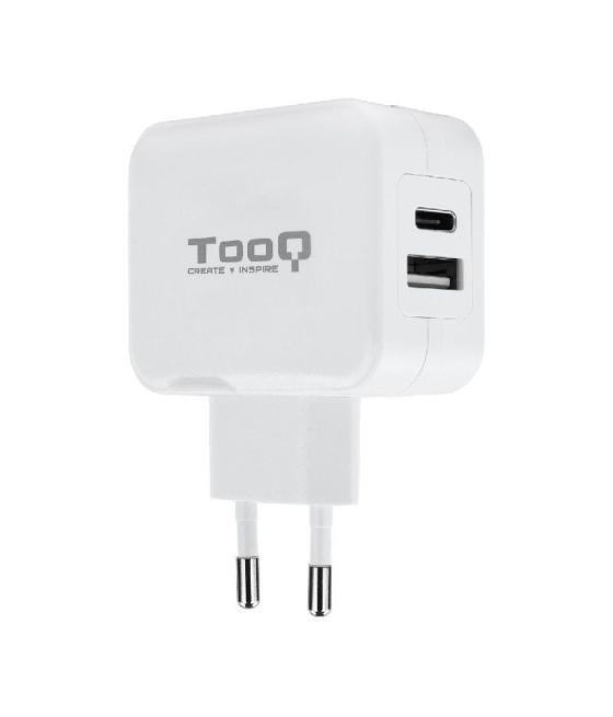 Cargador de pared tooq tqwc-2sc02wt/ 1xusb tipo-c/ 1x usb/ 27w