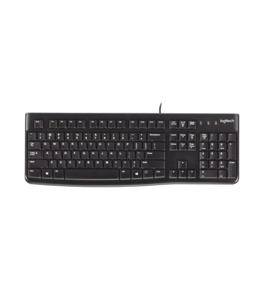 Logitech K120 Corded Keyboard teclado USB AZERTY Francés Negro