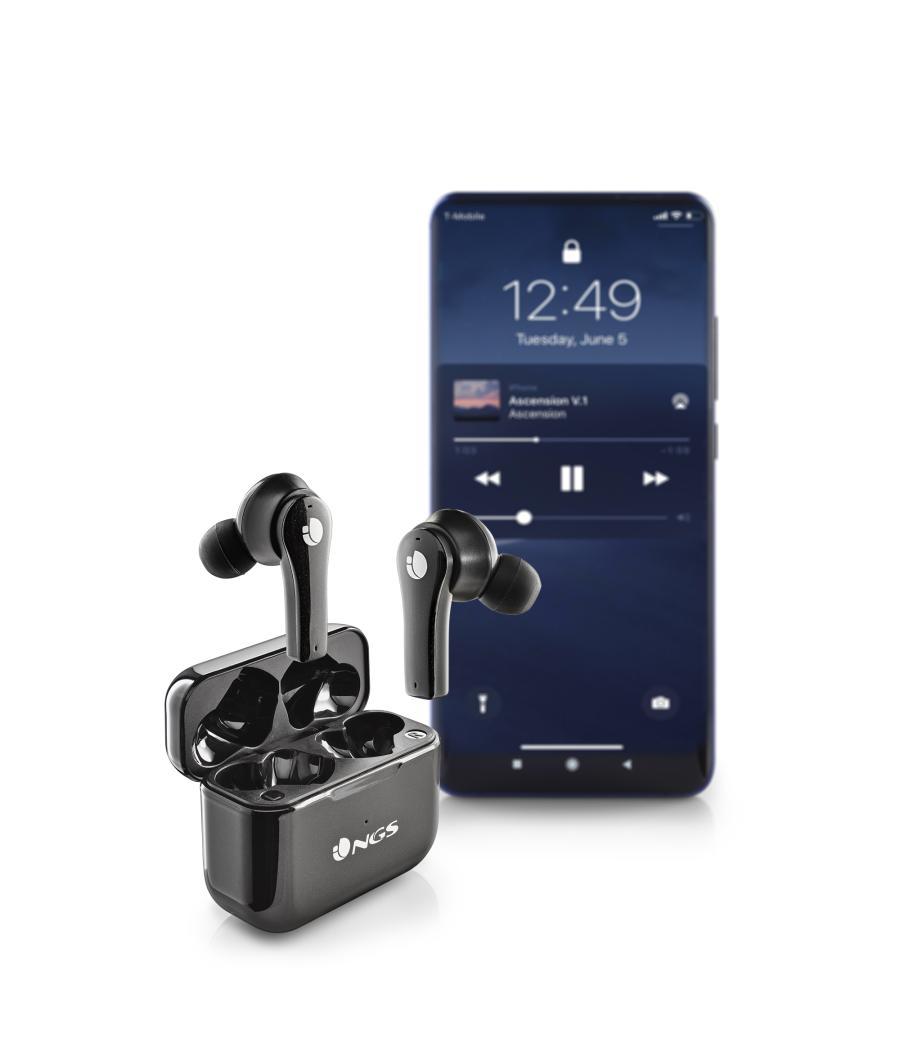 Auriculares inalambricos ngs artica bloom black bluetooth 5.1 + estuche de carga