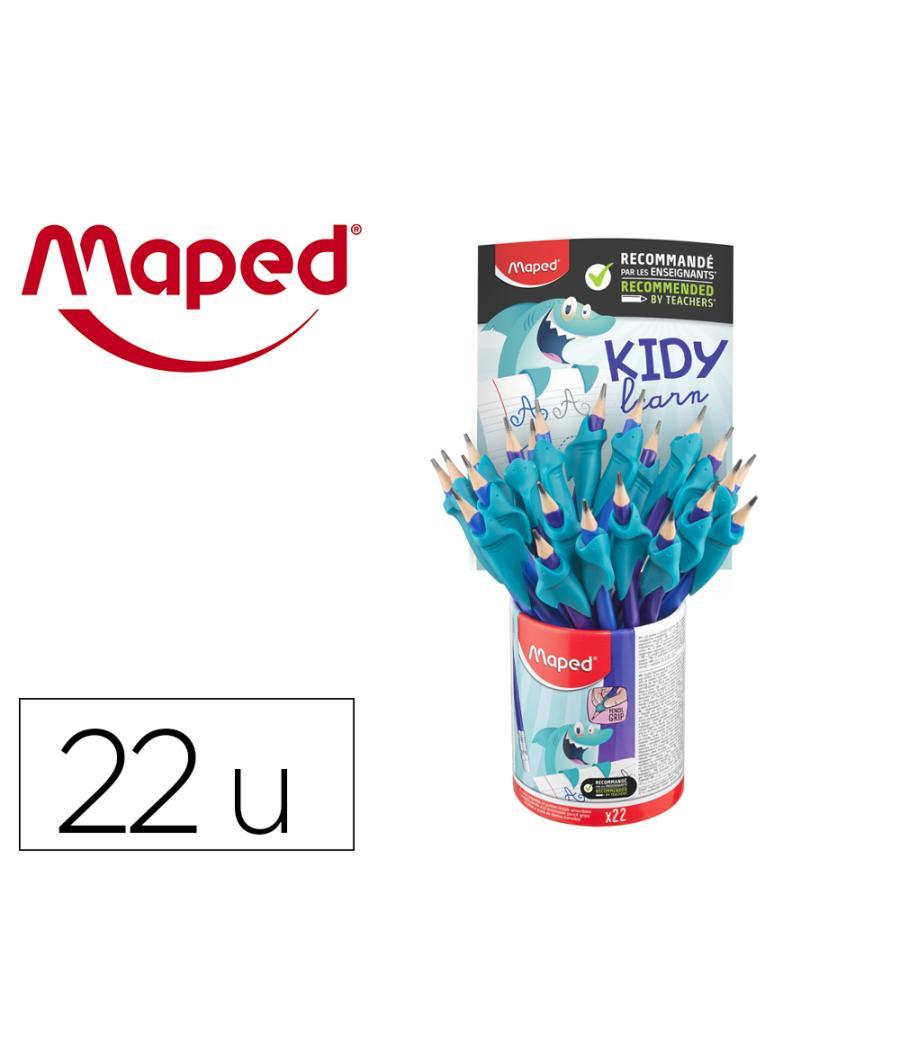 Lápices de grafito maped hb con goma borrar + adaptador ergonomico cubilete de 22 unidades