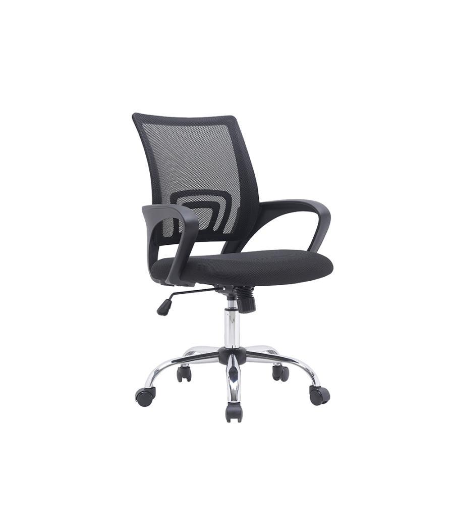 Silla q-connect oficina siena malla base metálica alt max 1000 anc 560 prof 570 ruedas premium color negro