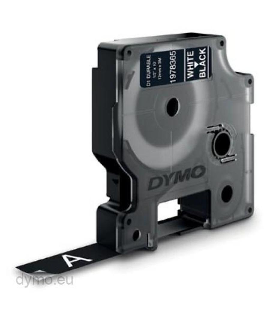 Dymo cinta de transferencia termica d1 durable. etiqueta permante blanco sobre negro de 12mmx3m. rotuladora labelmanager